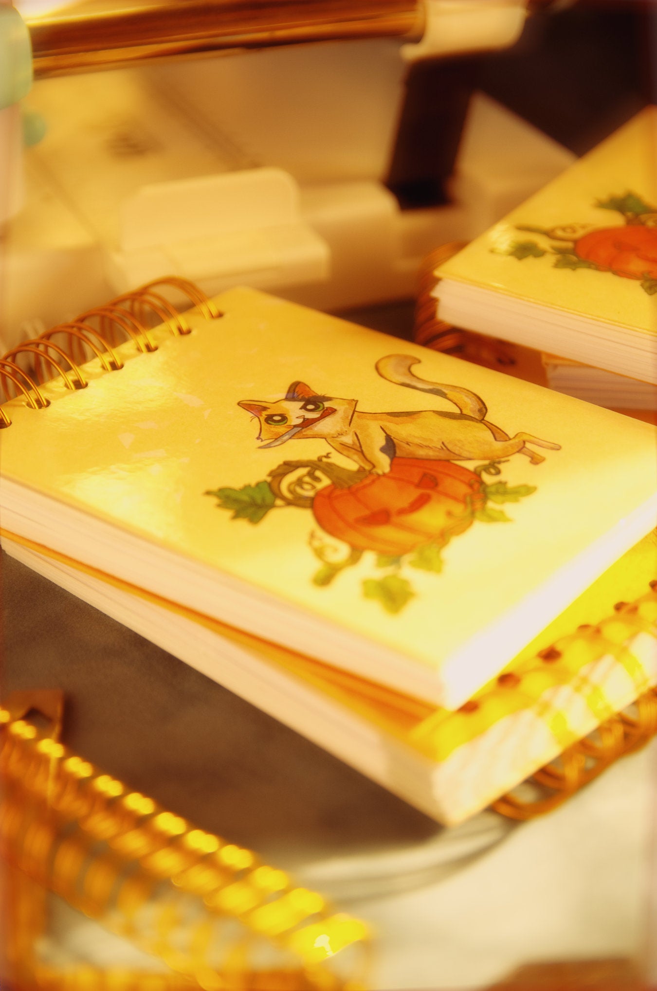 Gato Decorando Calabazas