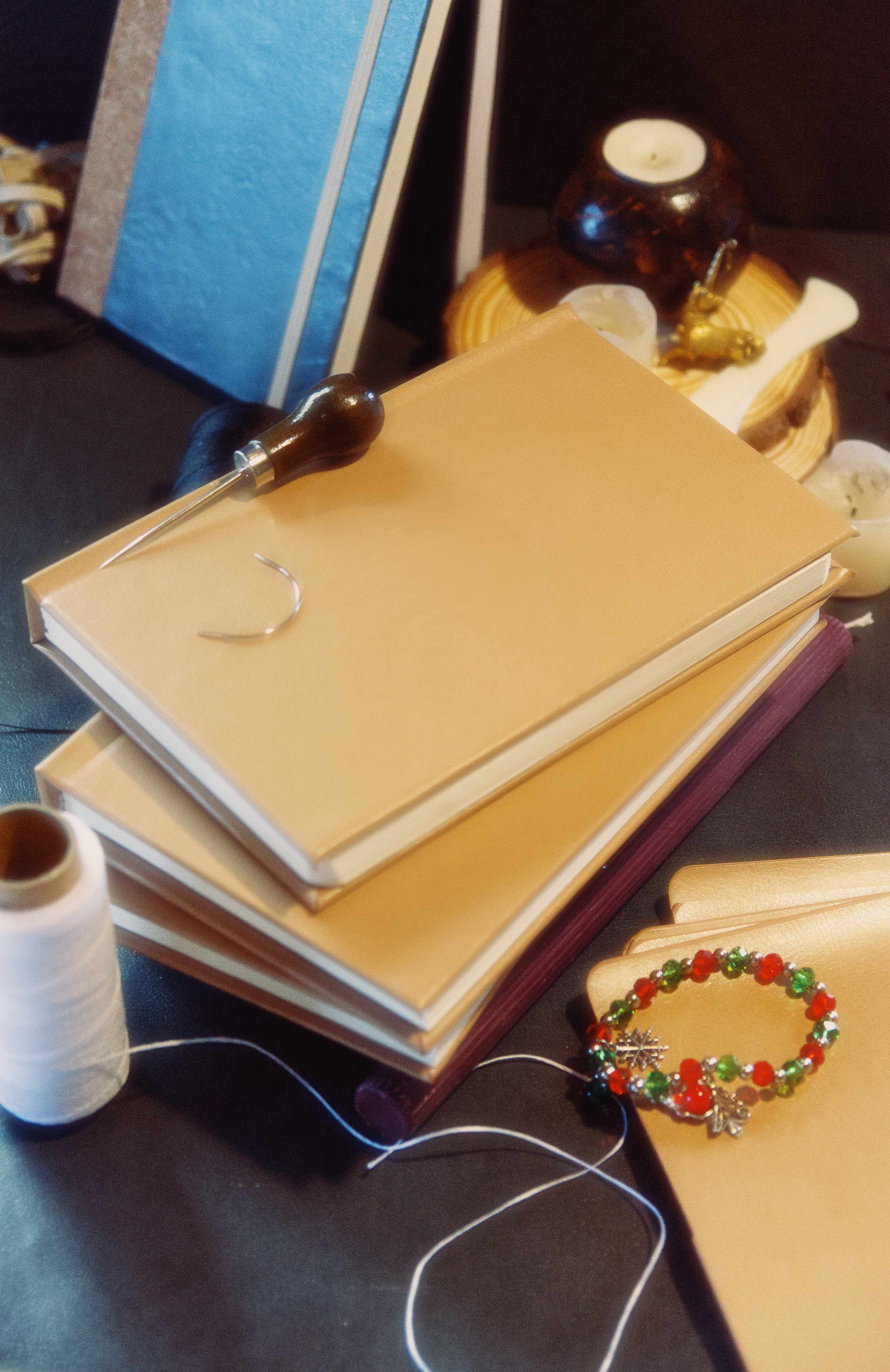 Cuaderno Artesanal Textura Gamuza Sintética - Ocre