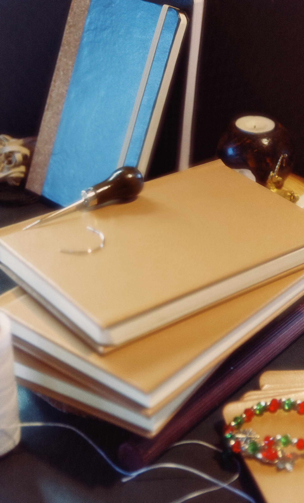 Cuaderno Artesanal Textura Gamuza Sintética - Ocre