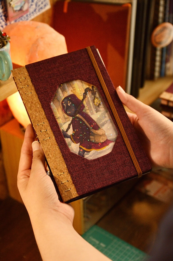 Cuaderno Artesanal Tela Amy Deco | Ilustración Original de Acuarela