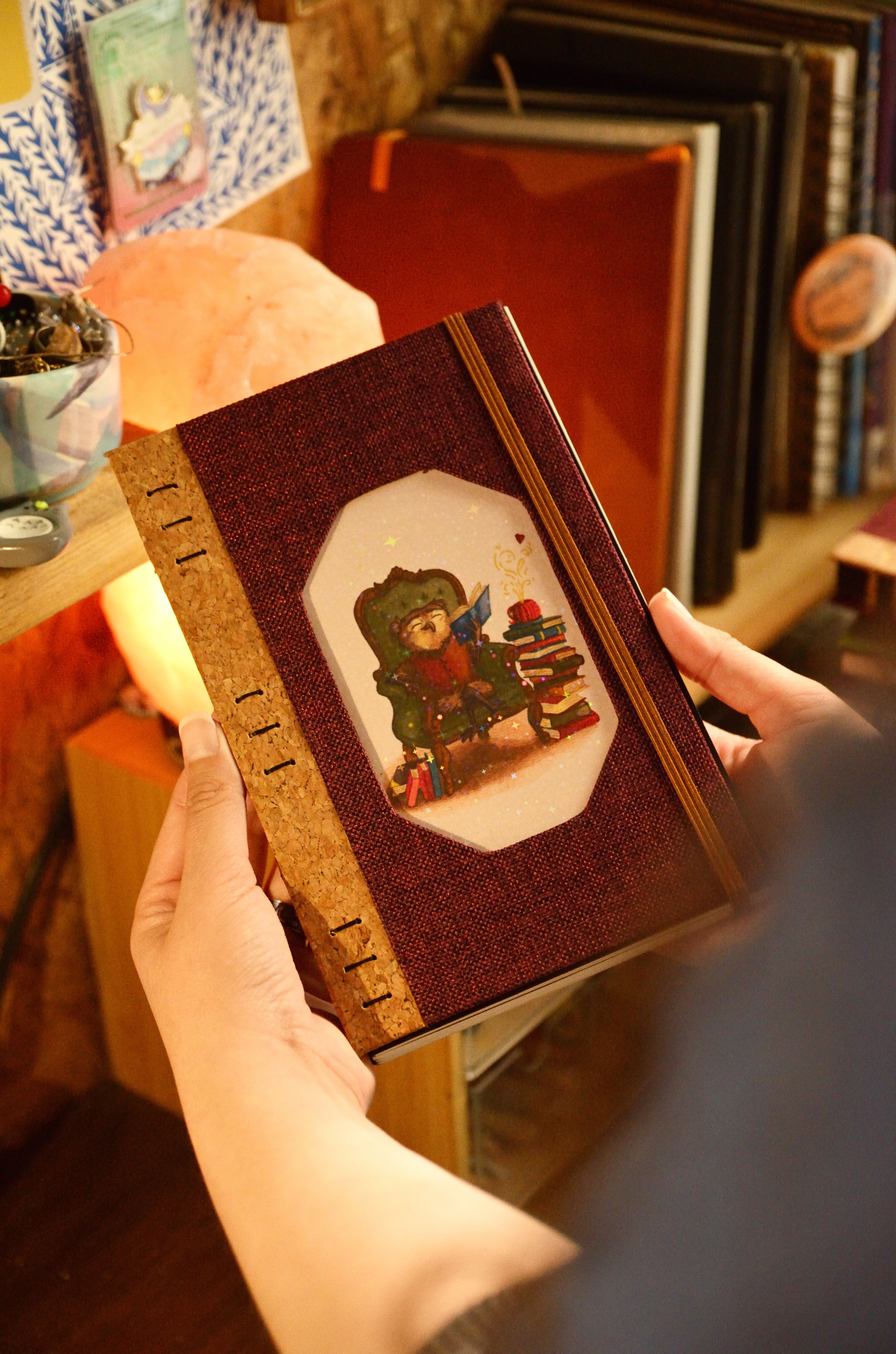 Cuaderno Artesanal Tela Amy Deco | Ilustración Original de Acuarela