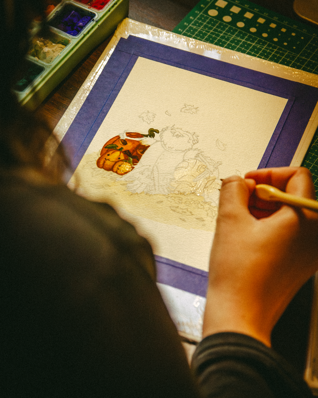 Proceso de Gouache Halloween